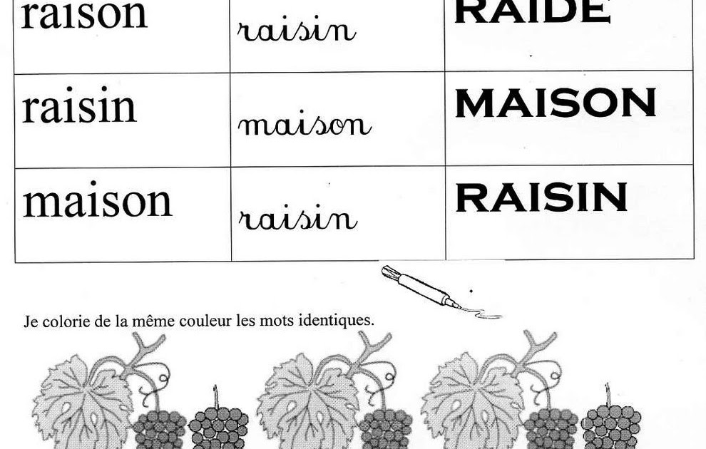 Maternelle Le raisin, en script, cursives ou capitales