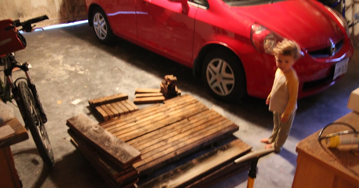 Nicolle's Originals Repurposed Wood into Compost Bin = Garage Project