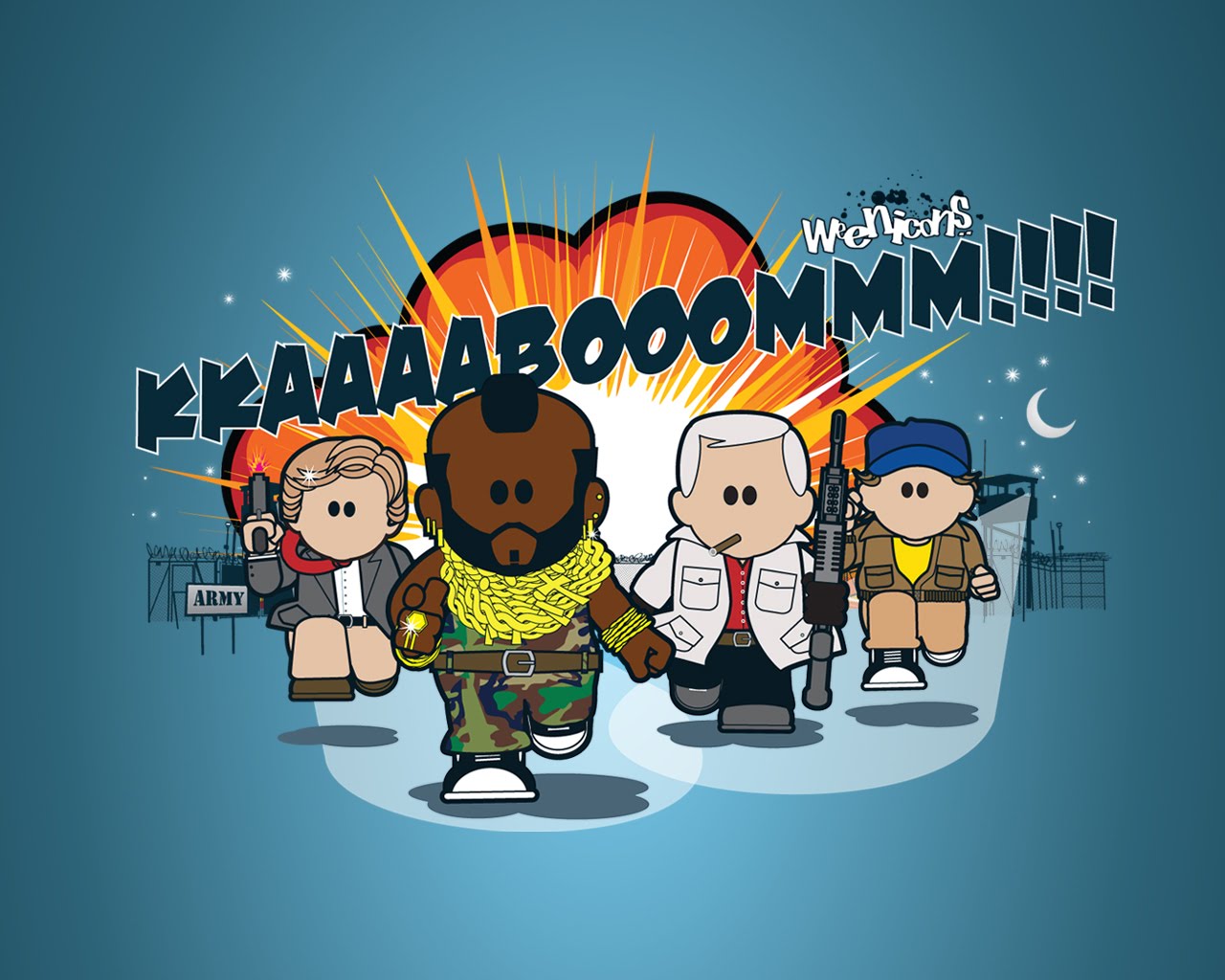 : Desktop Wallpaper: "The A-Team" (Weenicons)