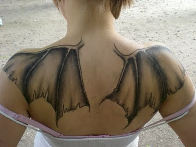 Bat Girl Looks So With Her Bat Body Painting