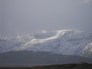 Snow blowing on the summit of Ben Hope
