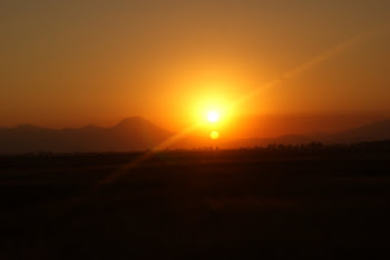 Atardecer en el camión