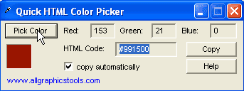 ColorPicker. Как определить цвет точки экрана в HTML.