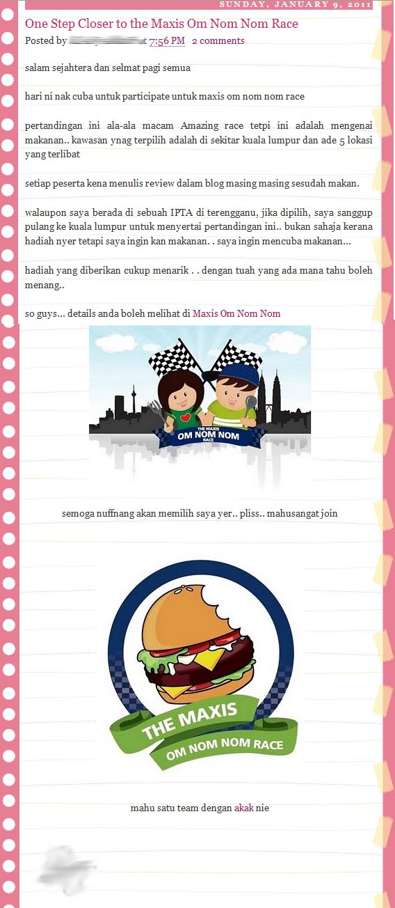 Maxis Om Nom Nom Salah Maxis Atau Nuffnang Blog Anak Perak