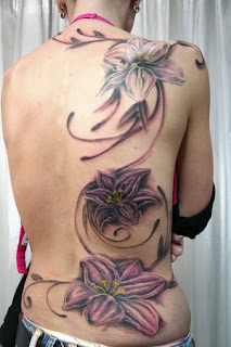 beautiful Backpiece Flower Tattoo gallery