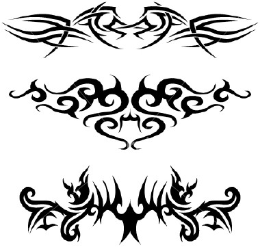 three art lower back tribal tattoo design