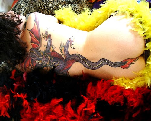2010 female dragon art tattoo designs