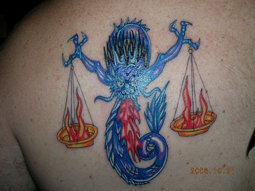 Combined Dragon Libra Tattoo