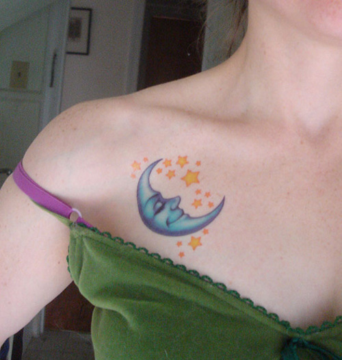 beautiful fairy moons and star tattoos for women