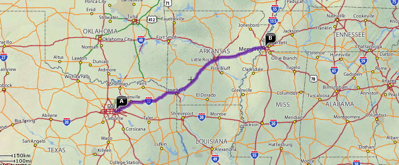 2,700 Miles (2x): Day 3 Dallas to Memphis TN - 460 Miles