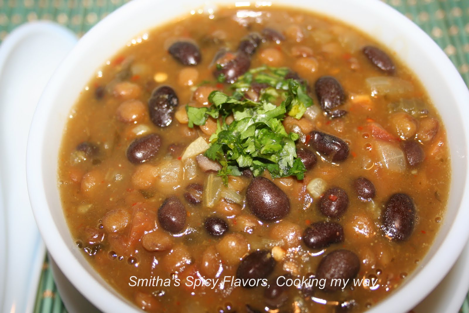 Black bean and Lentil soup - Canned Soup made flavorful - Easy, Semi