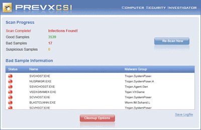 Prevx CSI Free Malware Scanner v1.2.101.108