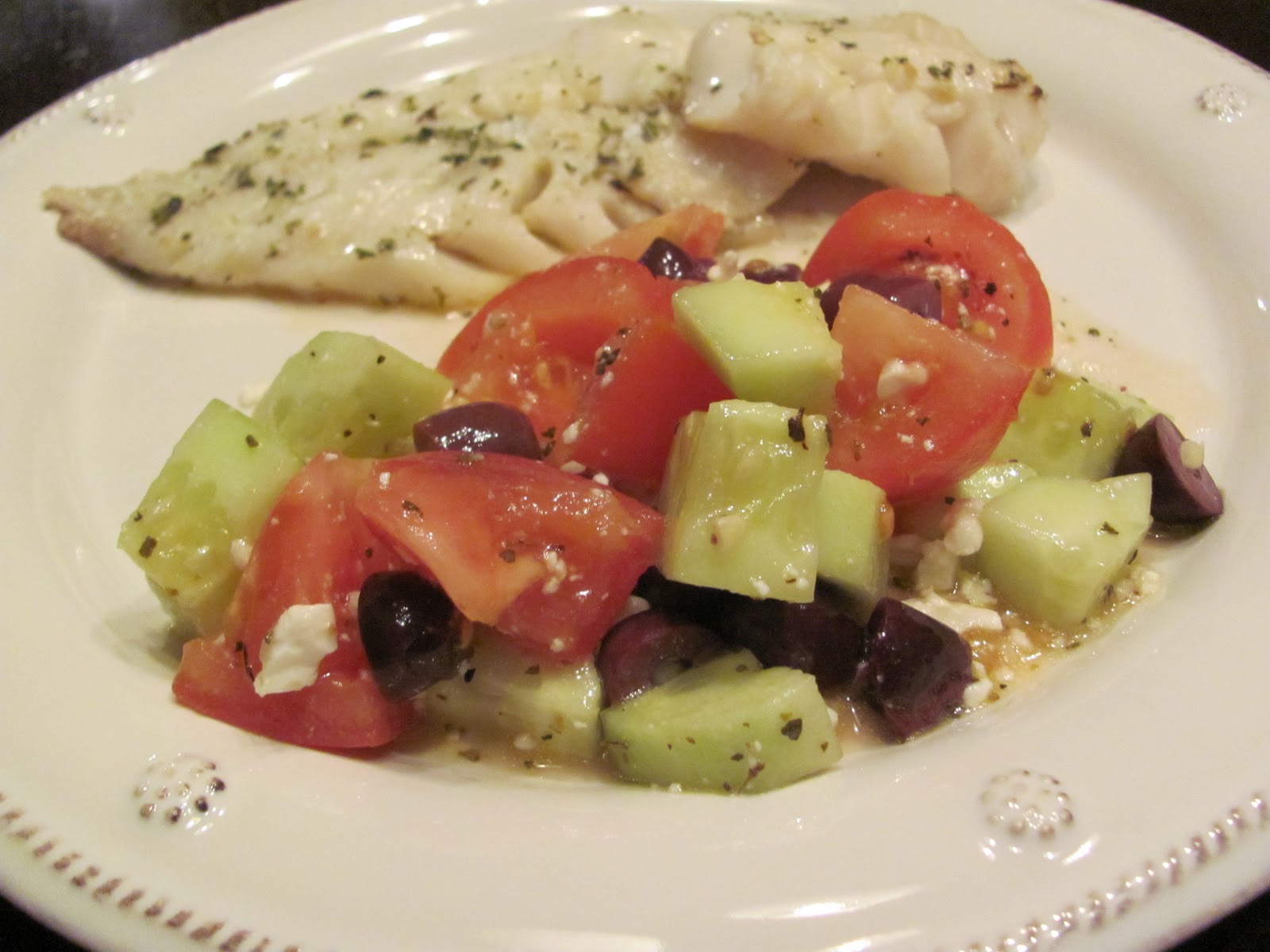 The Mansfields Mediterraneanstyle Fresh Tilapia with Greek Salad