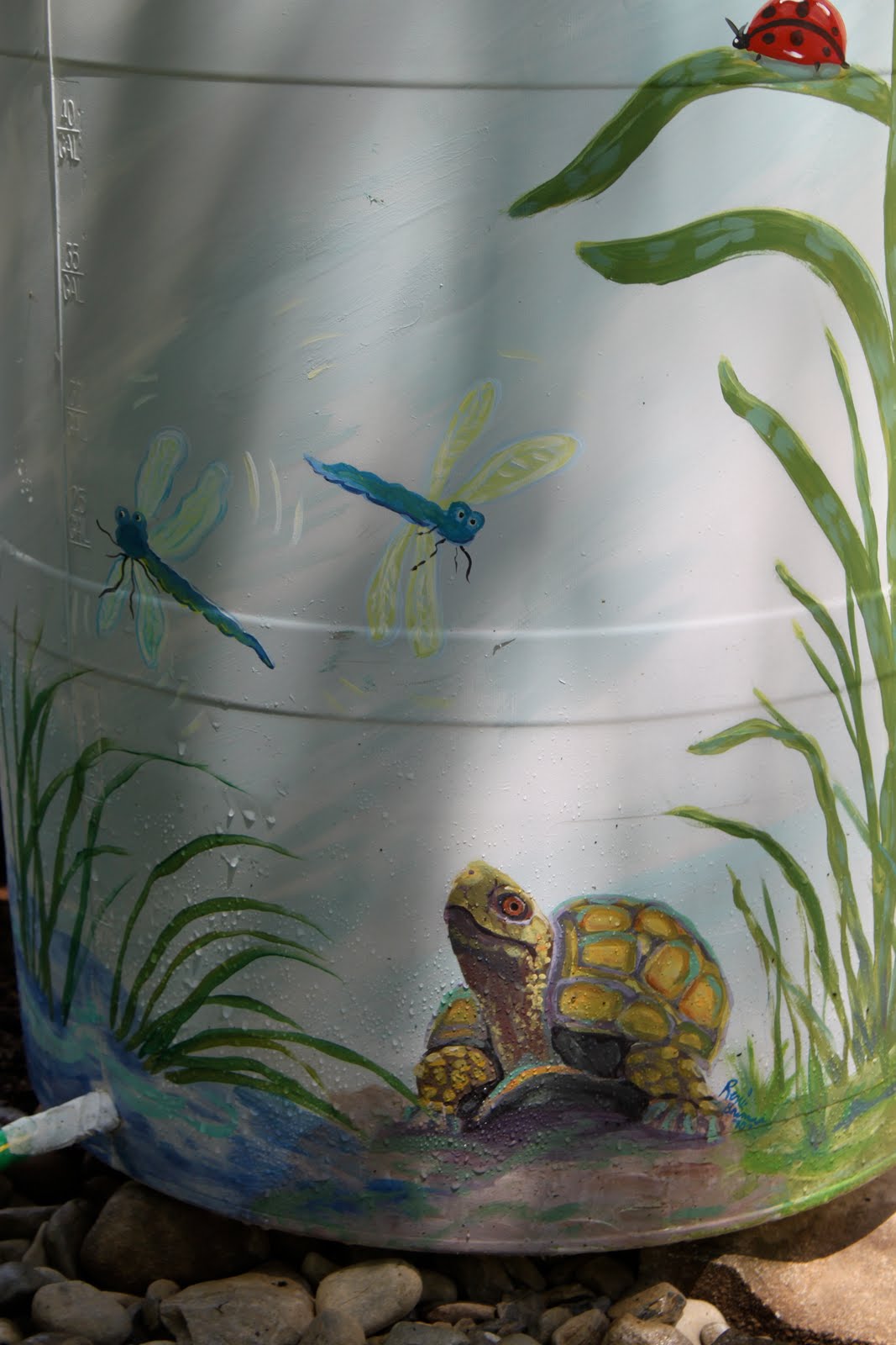 Renee Brennan Painted Rain Barrel Project