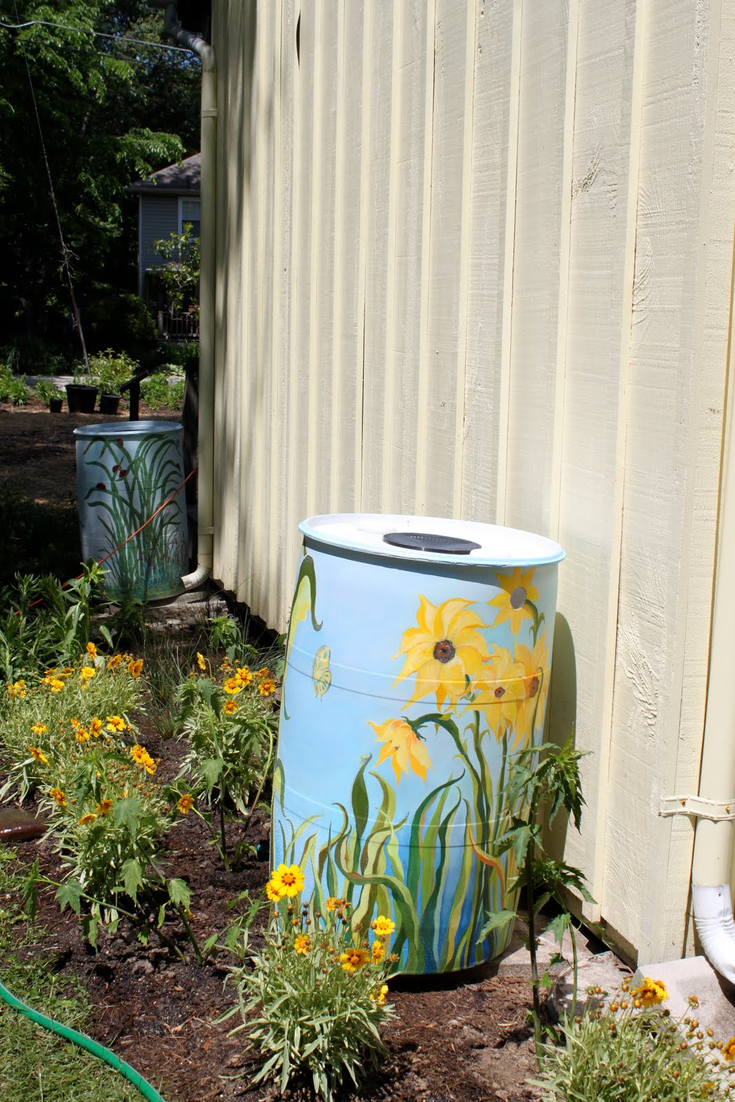 Renee Brennan Painted Rain Barrel Project
