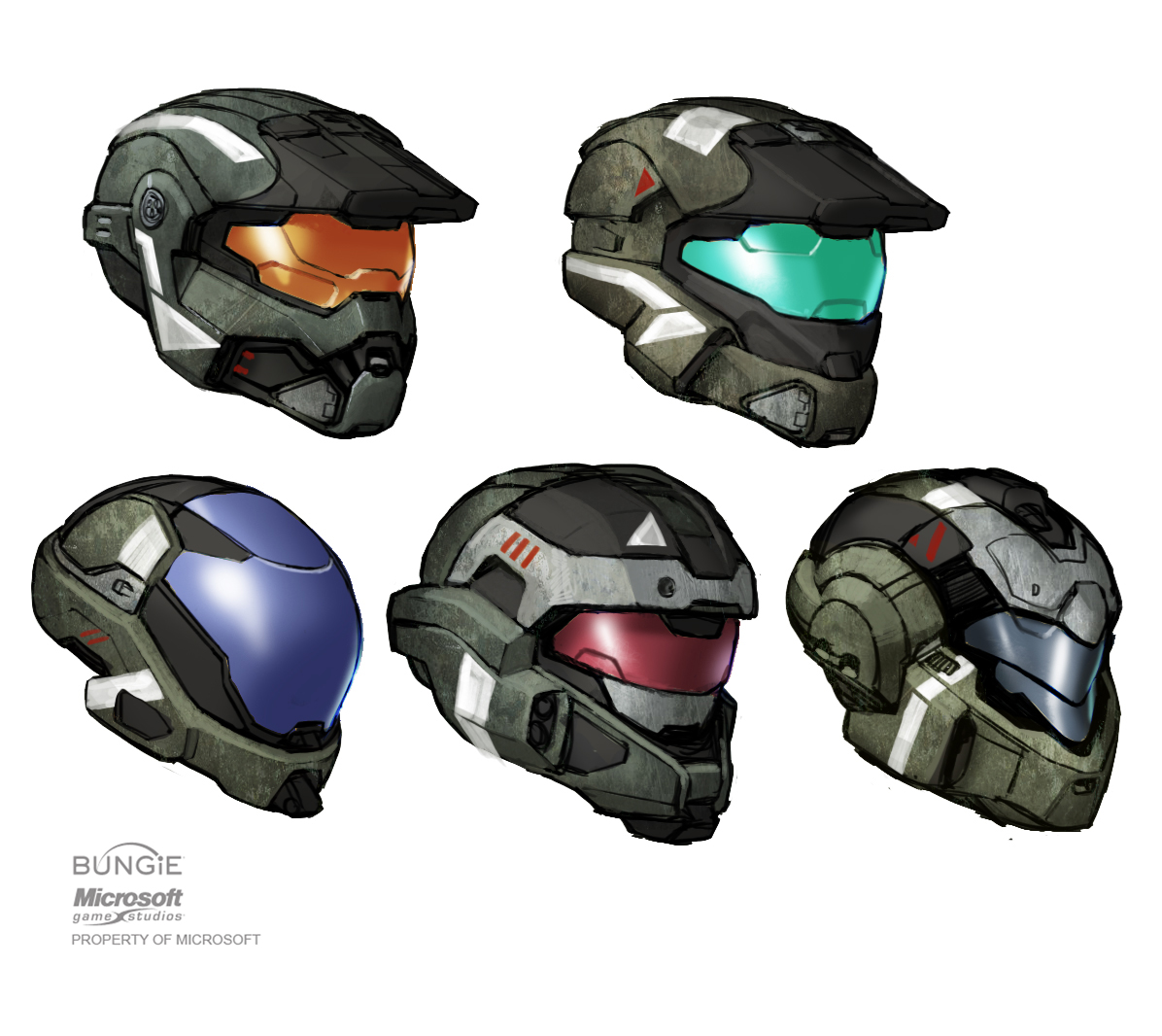 Image #11 : Concept Art de casques et d'armes Ih_more+helmets01b