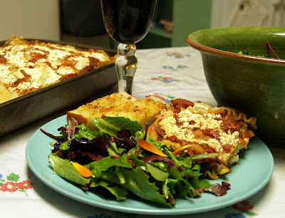 vegan lasagna with spinach tofu ricotta
