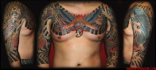 dragon koi cover up large tattoo