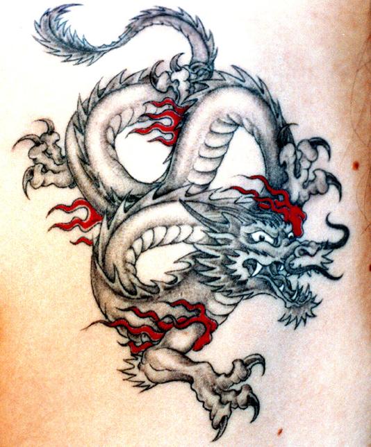 dragon tattoos black and grey. red dragon tattoo.