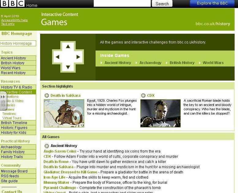 Mr. C's Class Blog BBC History Games