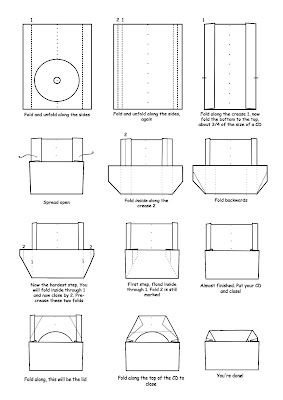 Easy Origami CD case diagrams