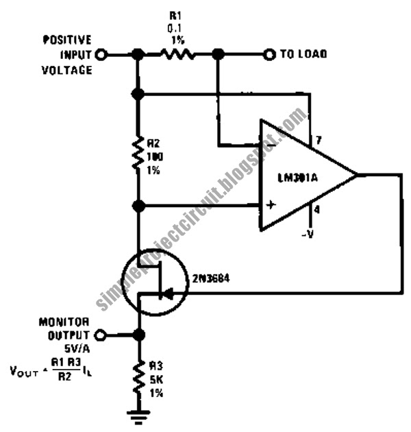 Simple Project Circuit Simple Current Monitor Circuit