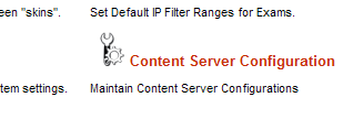 Content Server Configuration menu item