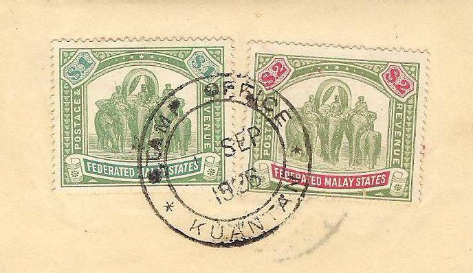 711collectionstampstore Old Document Attached Federated Malay State 1 Dollars 2 Dollars Stamps