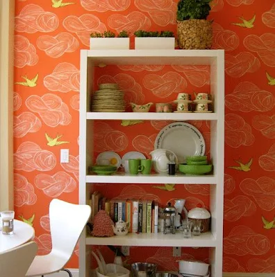 decoração com papel de parede