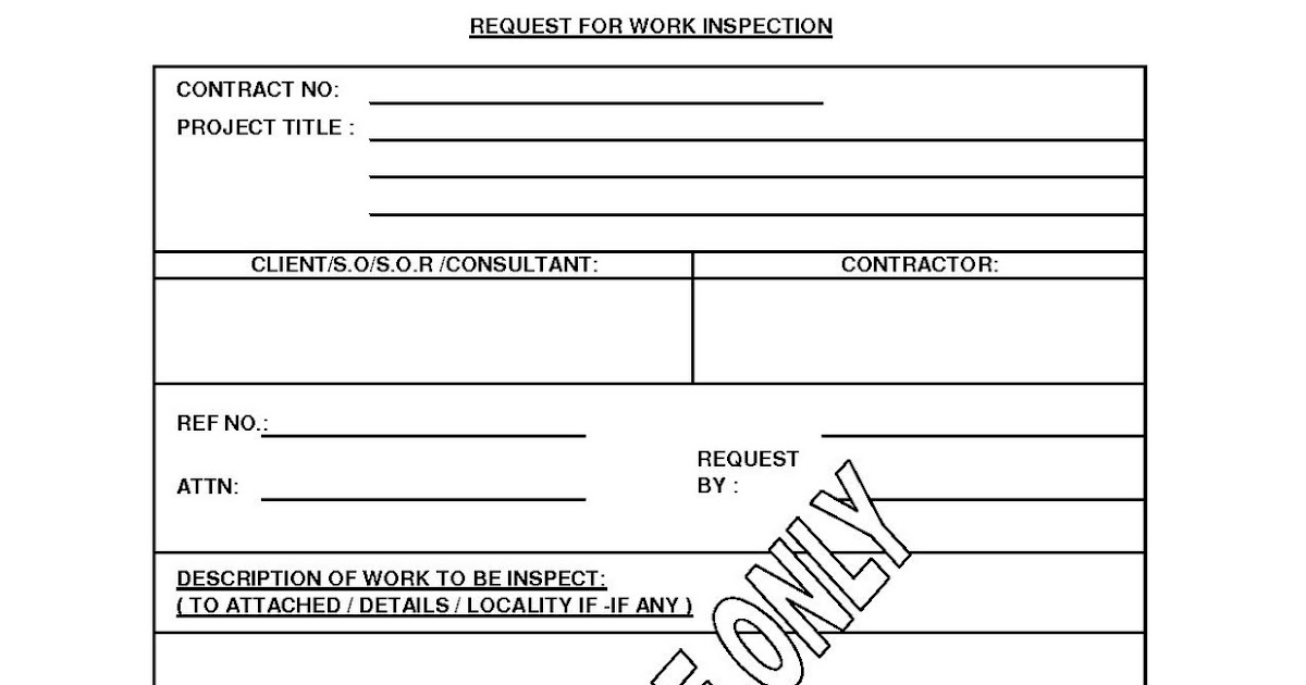 CONSTRUCTION MANAGER Request for inspection