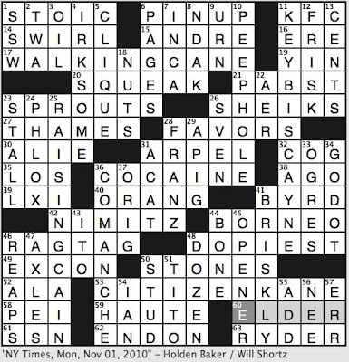 rex parker does the nyt crossword puzzle cosmetician adrien mon 11 1 10 ww ii admiral chester nixon s florida home war chief black horse s tribe