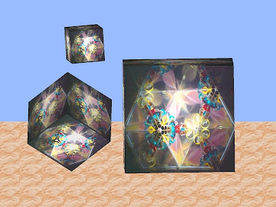 Floating cubes of kaleidoscope images -2. 3D Art