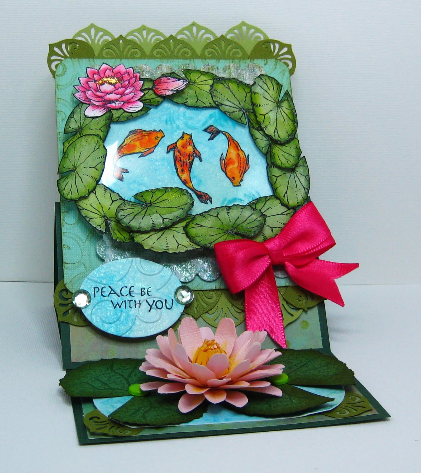 Appel Quilling Garden Waterlily Easel Card