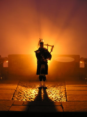 The Tattoo. Every year at the Edinburgh castle in August all manner of pipe 