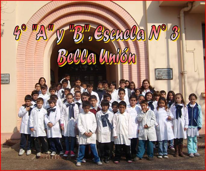 Cuartos años "A" y "B" escuela N° 3. Bella Unión