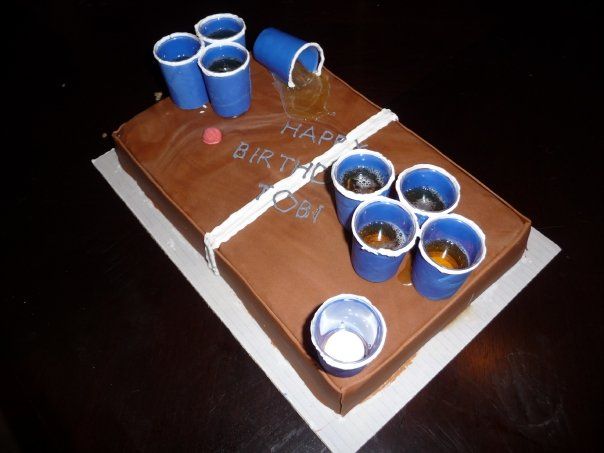 Beer Pong Cake