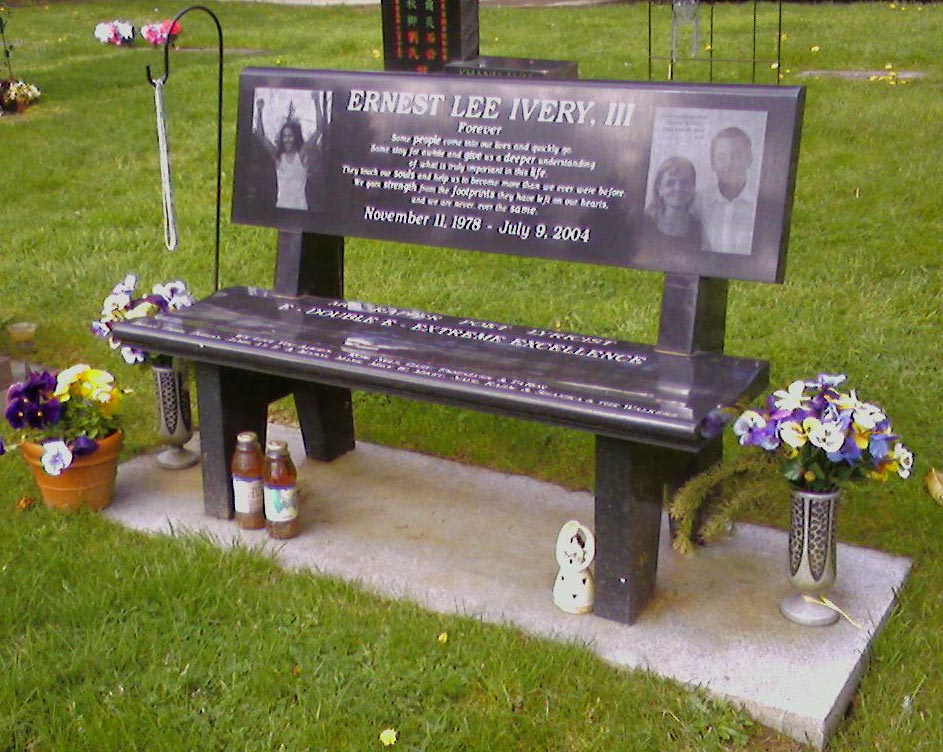 Ernie's Memorial Bench ~ Ernie's on the Left & Mom will go on the Right