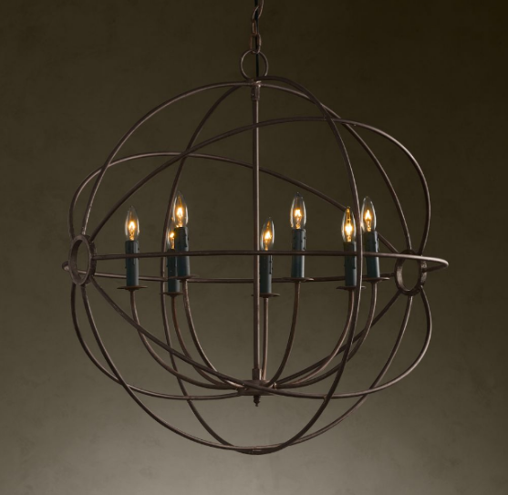 Copy Cat Chic Restoration Hardware Foucault's Iron Orb Chandelier