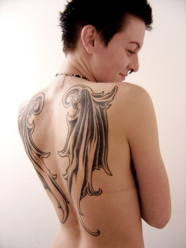 angels tattoo. fairy angel tattoo design