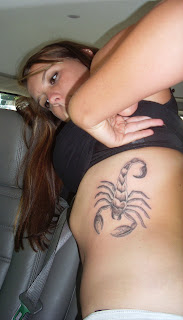 Scorpion Tattoo Under Stomach Women