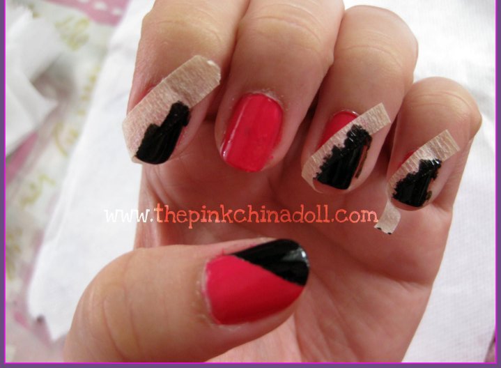 Nail Art for Beginners: Pink and Black combo