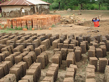 Local bricks being made