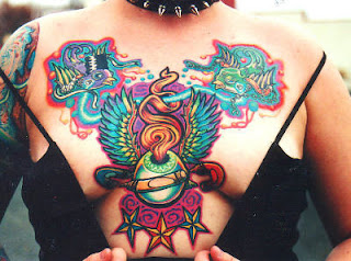 Tattoo Style on Chest Girl sexy
