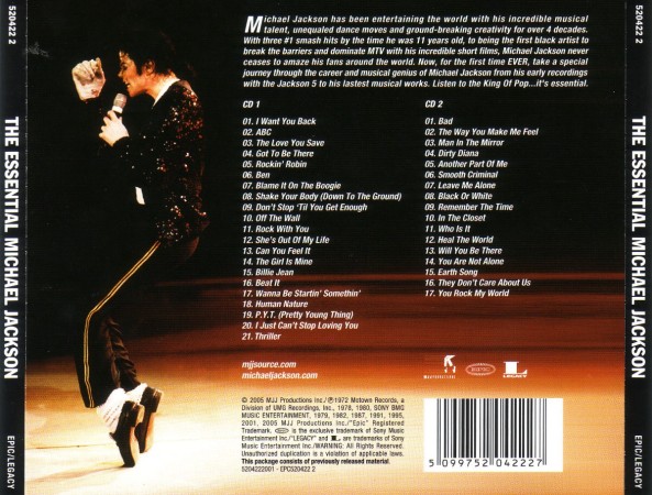 Michael Jackson "The King of Pop" Michael+Jackson+-+The+Essential+-+Back