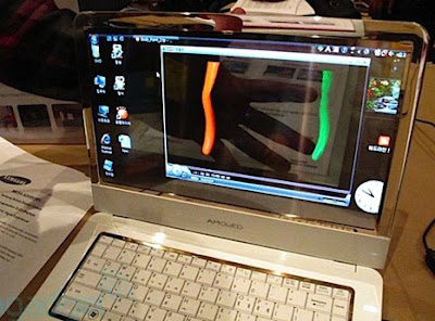 transparent notebook samsung oled display