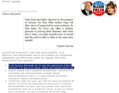 Soy Evolucionista... pero me pone la Palin