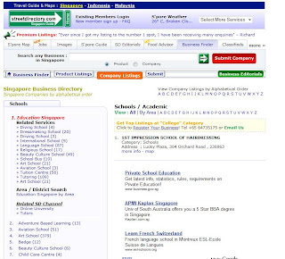 street directory business finder section