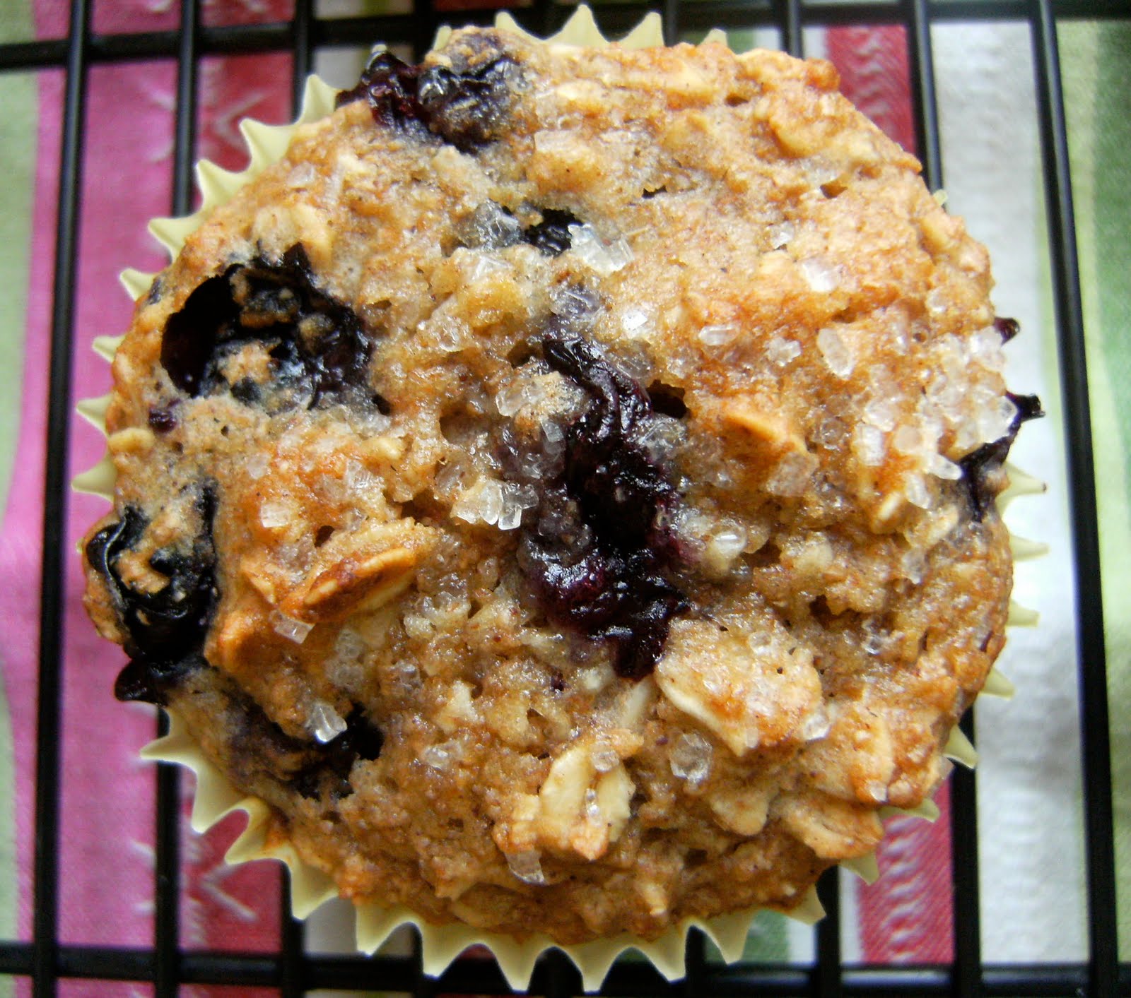 My Retro Kitchen Oatmeal Blueberry Applesauce Muffins