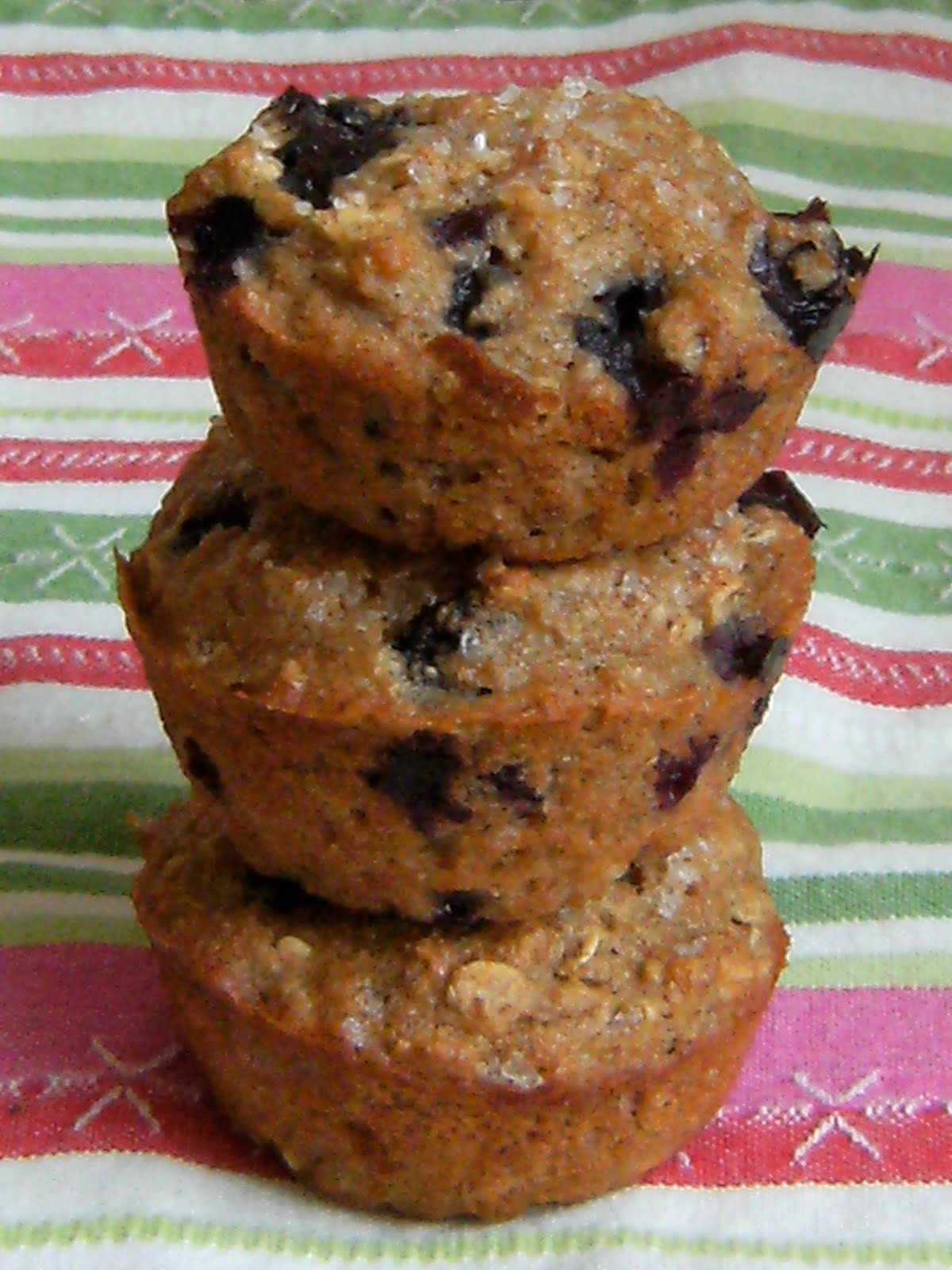 My Retro Kitchen Oatmeal Blueberry Applesauce Muffins