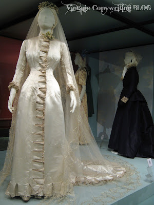 satin Victorian wedding dress from 1878